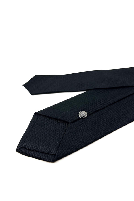Siyah Kendinden Desen Mendilli Klasik Kravat KK11415