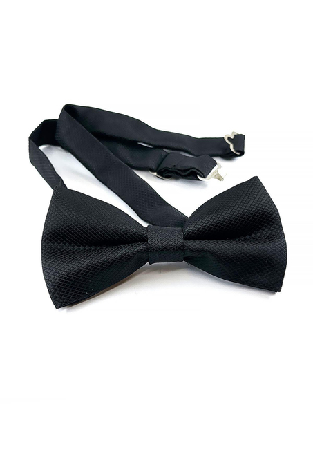 Siyah Kendinden Desenli Papyon P488