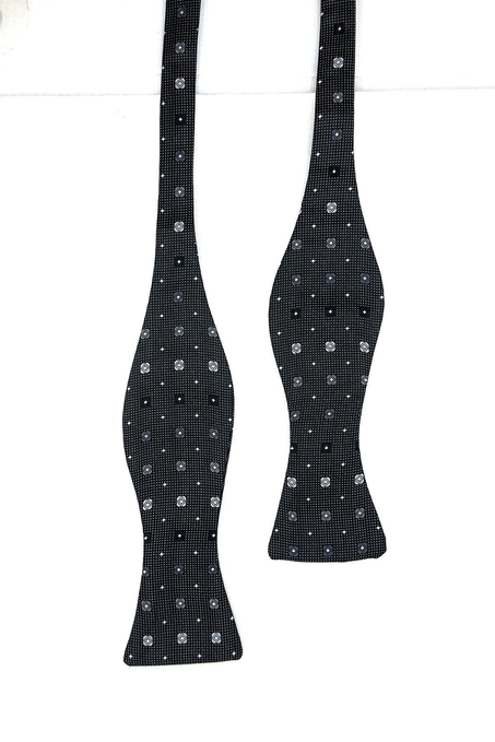 Siyah Küçük Desen Açık Papyon AP136