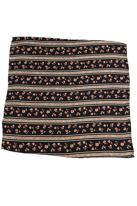 Siyah Motif Baskılı İpek Mendil SPS141
