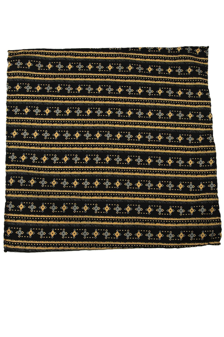 Siyah Motif Baskılı İpek Mendil SPS328