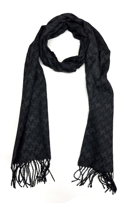 Siyah Motif Desen Erkek Kaşkol K539