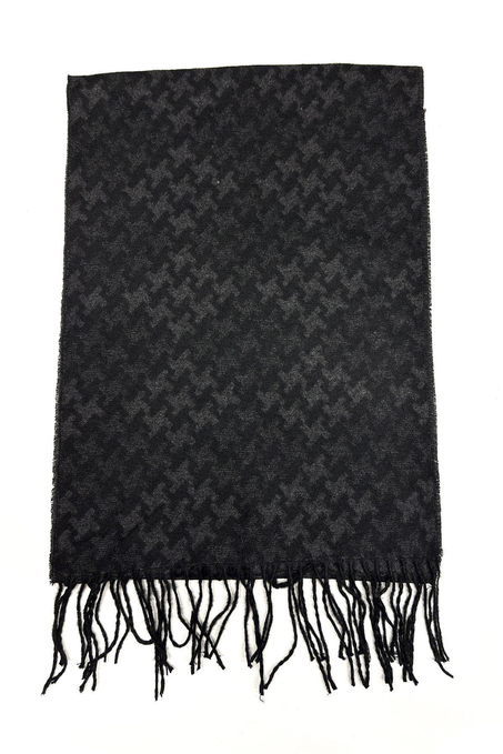 Siyah Motif Desen Erkek Kaşkol K539