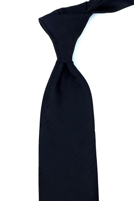 Siyah Motif Desen Mendilli Klasik Kravat KK10979