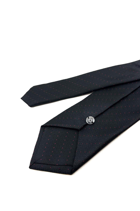 Siyah Nokta Desen Mendilli Klasik Kravat KK11197