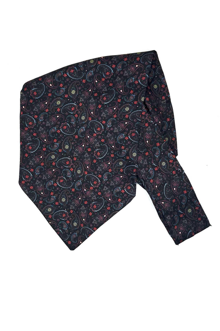 Siyah Şal Desen Erkek Fular Ascot K665