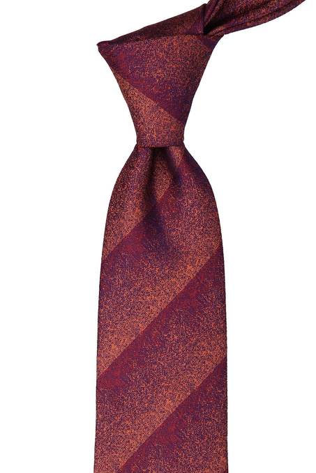 Turuncu Kum Desen Mendilli Klasik Kravat KK10009