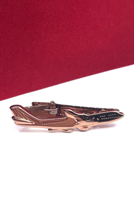 Uçak Motif Bronz Renk Kravat İğnesi KIY715