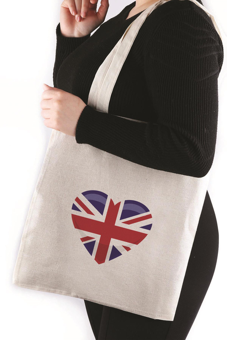 United Kingdom Heart Flag Bez Çanta 35*40 Tote Bag TOT106