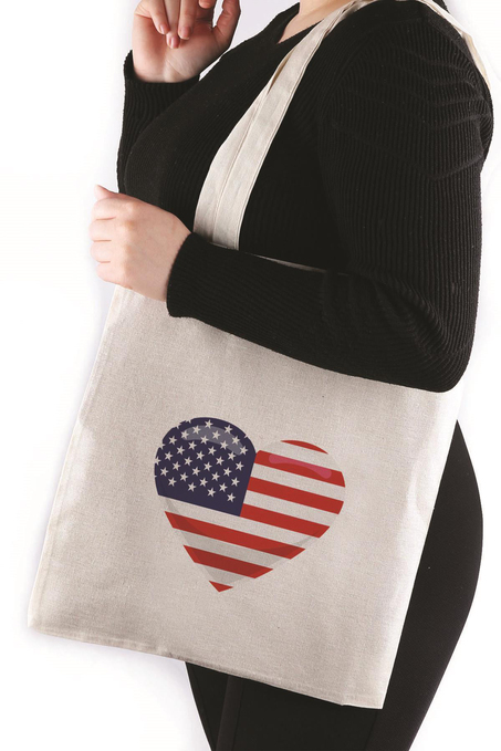 United States Heart Flag Bez Çanta 35*40 Tote Bag TOT99