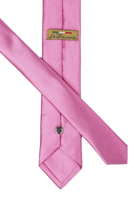Valentine Pembe Düz Slim Saten Kravat SK4504