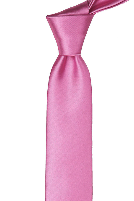 Valentine Pembe Düz Slim Saten Kravat SK4504