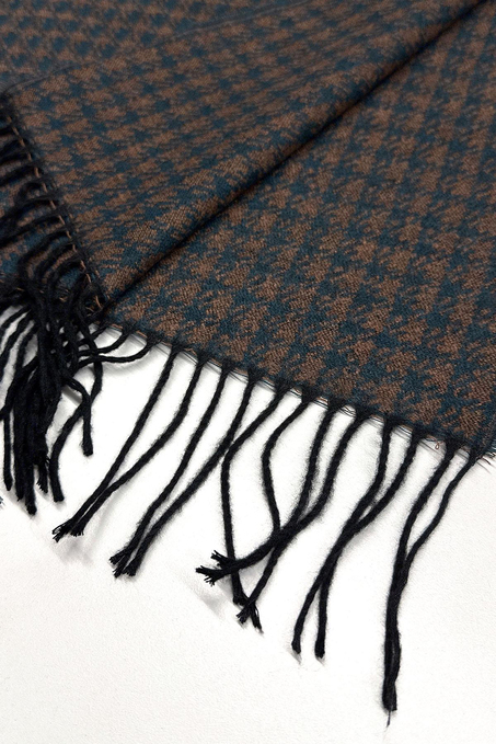 Yeşil - Kahve Motif Desen Erkek Kaşkol K509