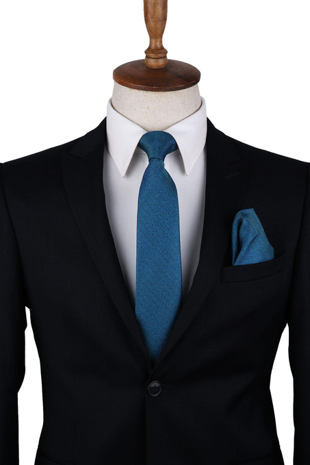 Yeşil Kum Desen Mendilli Klasik Kravat KK10208