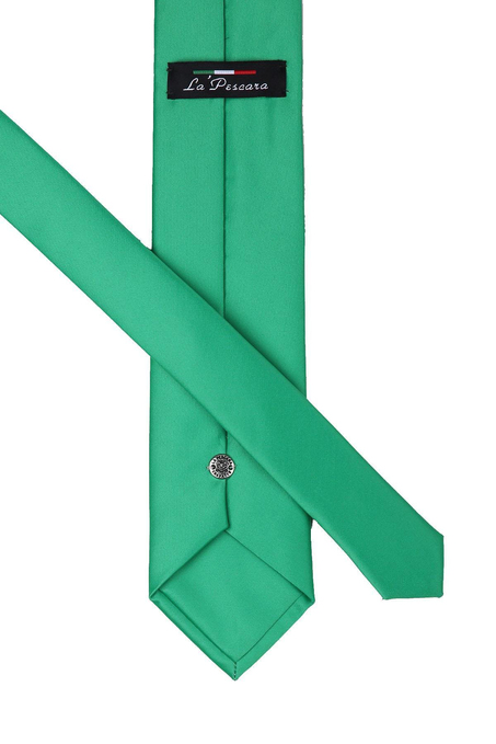 Yeşil Mendilli Düz Saten Kravat KK1130