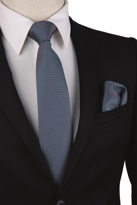 Yeşil Nokta Desen Mendilli Klasik Kravat KK10106