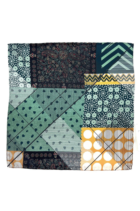 Yeşil Parça Motif Erkek Cep Mendili SPS534-6