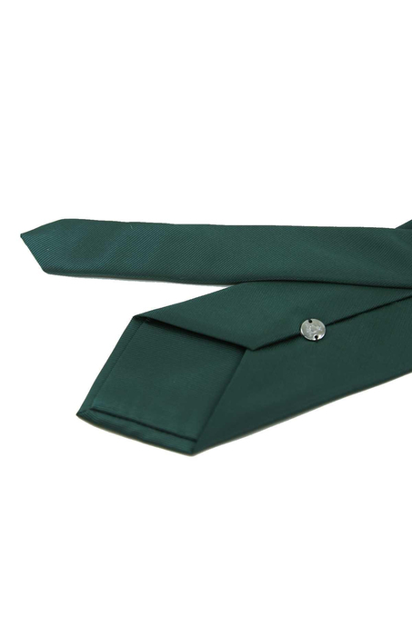 Yeşil Reps Dokulu Düz Mendilli Klasik Kravat KK13181