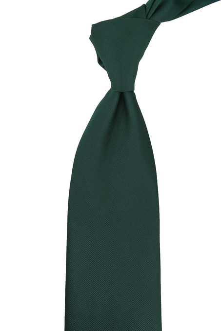 Yeşil Reps Dokulu Düz Mendilli Klasik Kravat KK13181