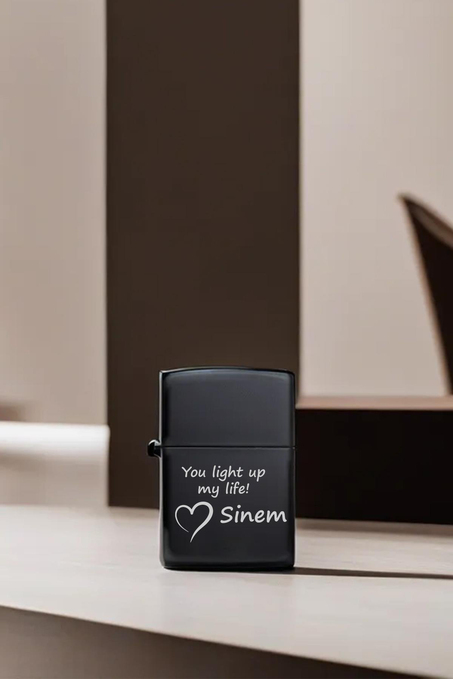 You Light Up My Life İsme Özel Siyah Çakmak KSL41
