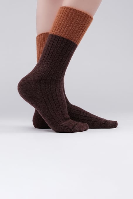 Mısırlı Kadın Soft Peluş Termal Tekli Kahve Soket Çorap