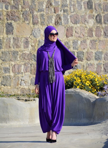 Esila Şalvar Takım Mor