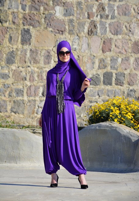 Esila Şalvar Takım Mor