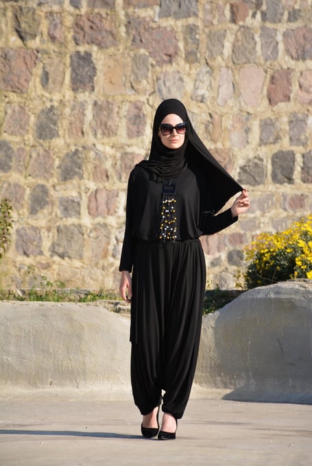 Esila Şalvar Takım Siyah