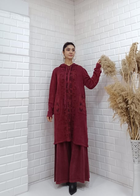 etnik tunik bordo