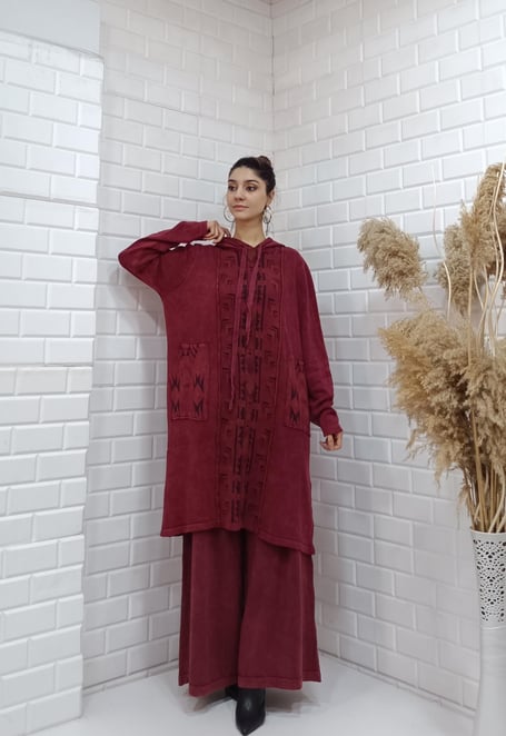 etnik tunik bordo