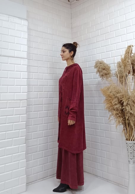 etnik tunik bordo