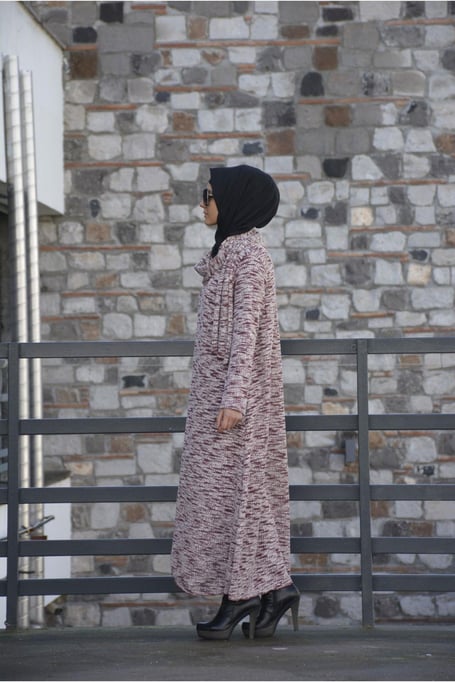 Kadın Degaje Yaka Atlı Ferace
