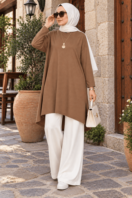 salaş rahat tunik hardal