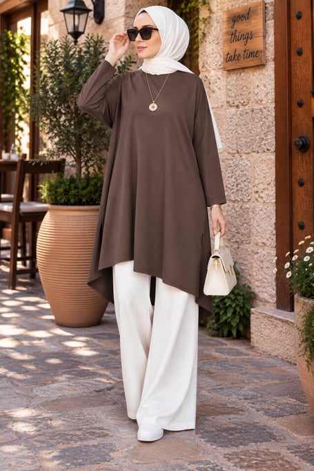 salaş rahat tunik kahve