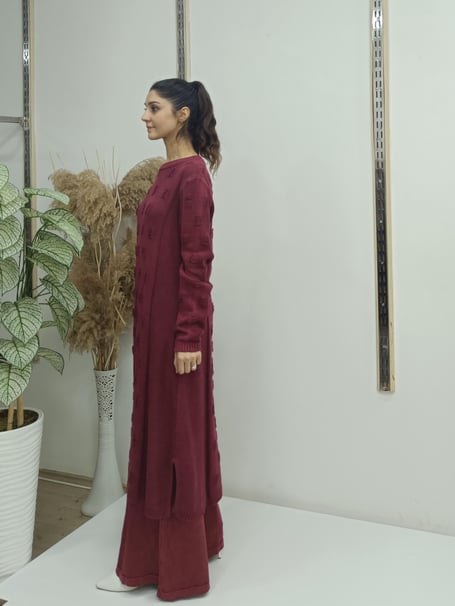 tarz uzun tunik bordo