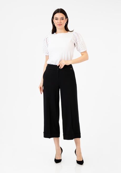 10007 Duble Paça Pantolon-Siyah