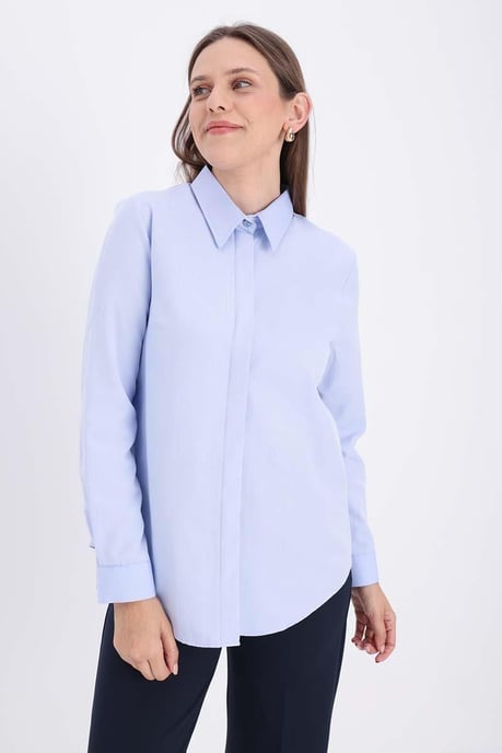51007A Pamuklu Tunik-Mavi