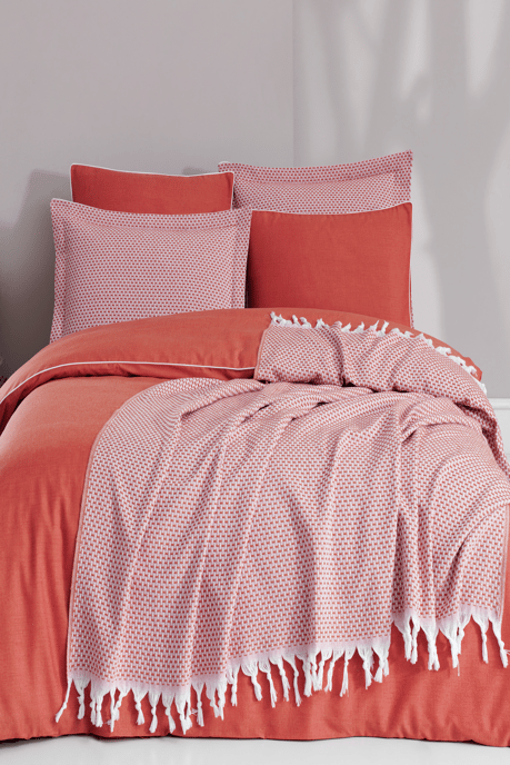 Terracotta Çift Kişilik Luxart Root Biyeli Nevresim Takımı