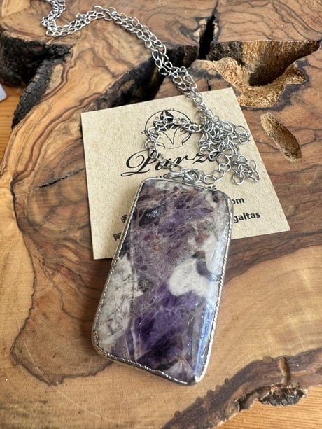 Ametist Doğaltaş Kolye