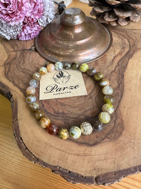 Avustralya Agate Opal Doğal Taş Bileklik 7 mm