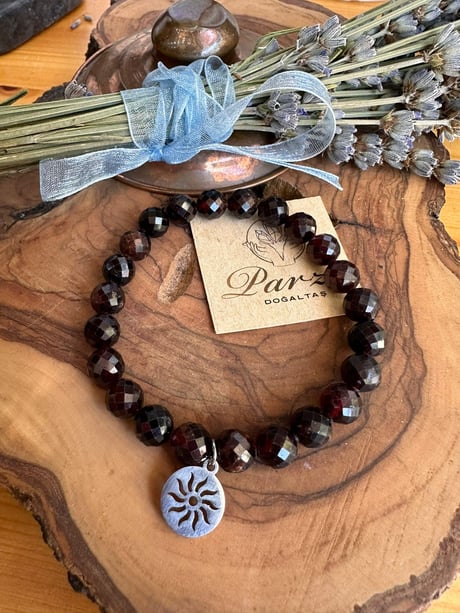Lal(Kırmızı Garnet) Doğal Taş 8 mm Bileklik