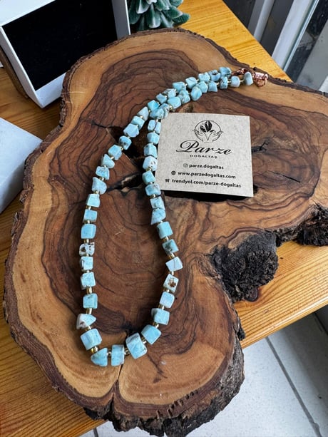Larimar Doğal Taş Dizi Kolye