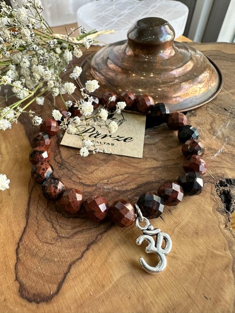 Mikro Faset Kesim Mahogany Obsidyen DoğalTaş Bileklik