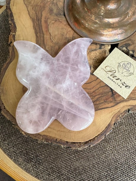 Pembe Kuvars Kelebek Gua Sha 