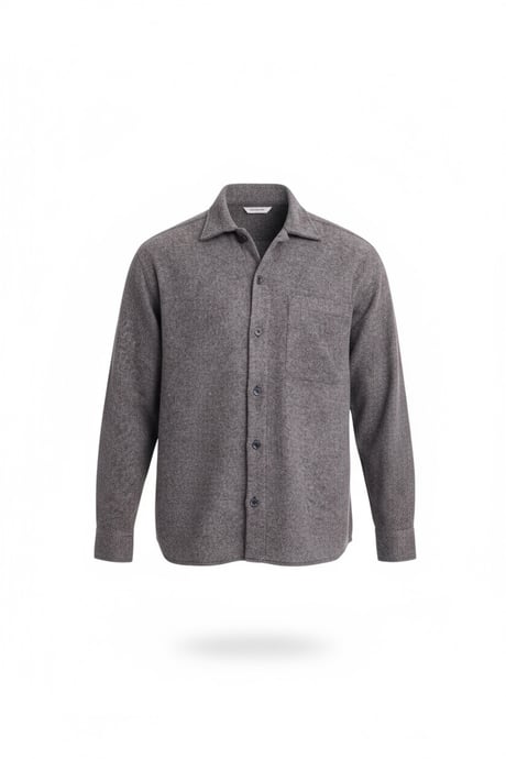 Frankel Kaşe Kumaş Tek Cepli Relaxed Fit Erkek Gömlek - Açık Gri