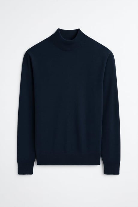 Fincher Yarım Balıkçı Fit Kalıp Boğazlı Erkek Kazak - Lacivert