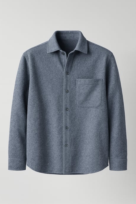 Frankel Kaşe Kumaş Tek Cepli Relaxed Fit Erkek Gömlek - Lacivert