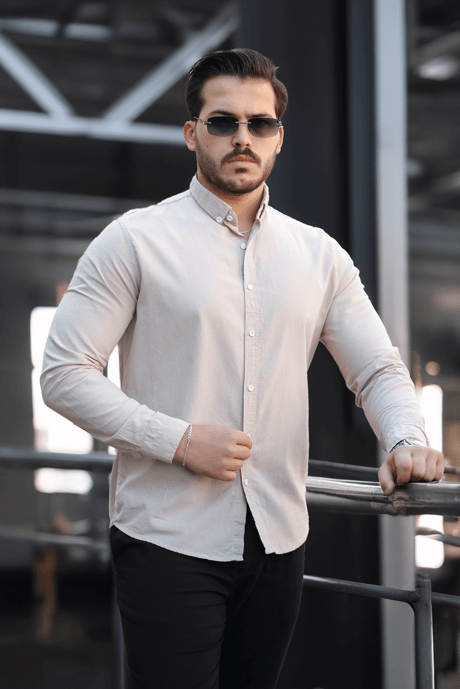 York Keten Erkek Gömlek - Bej