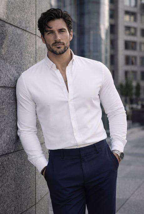 Likralı Regular Fit Nefes Alabilir Klasik Erkek Oxford Gömlek - Beyaz