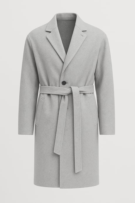 Carlo Oversize Kaşe Kumaş Fileto Cepli Kışlık Erkek Kaban - Gri